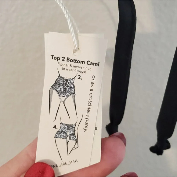 Free People x We Are Hah Top To Bottom Convertible Black Lace Cami XS - Picture 10 of 10